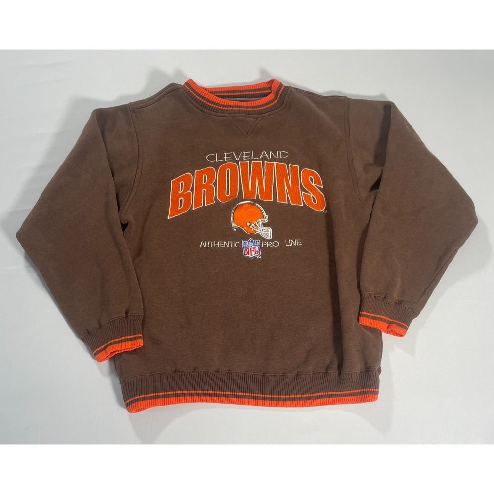 Vintage Cleveland Browns Sweatshirt Mens M Brown NFL Pro Line Logo Athletic 90s